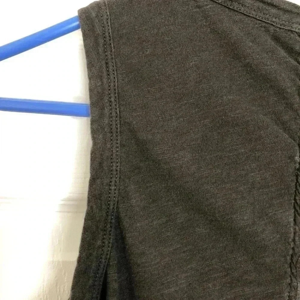 Lucky Brand Embroidered  Leaf Ruched Back Tank SM - Picture 13 of 16